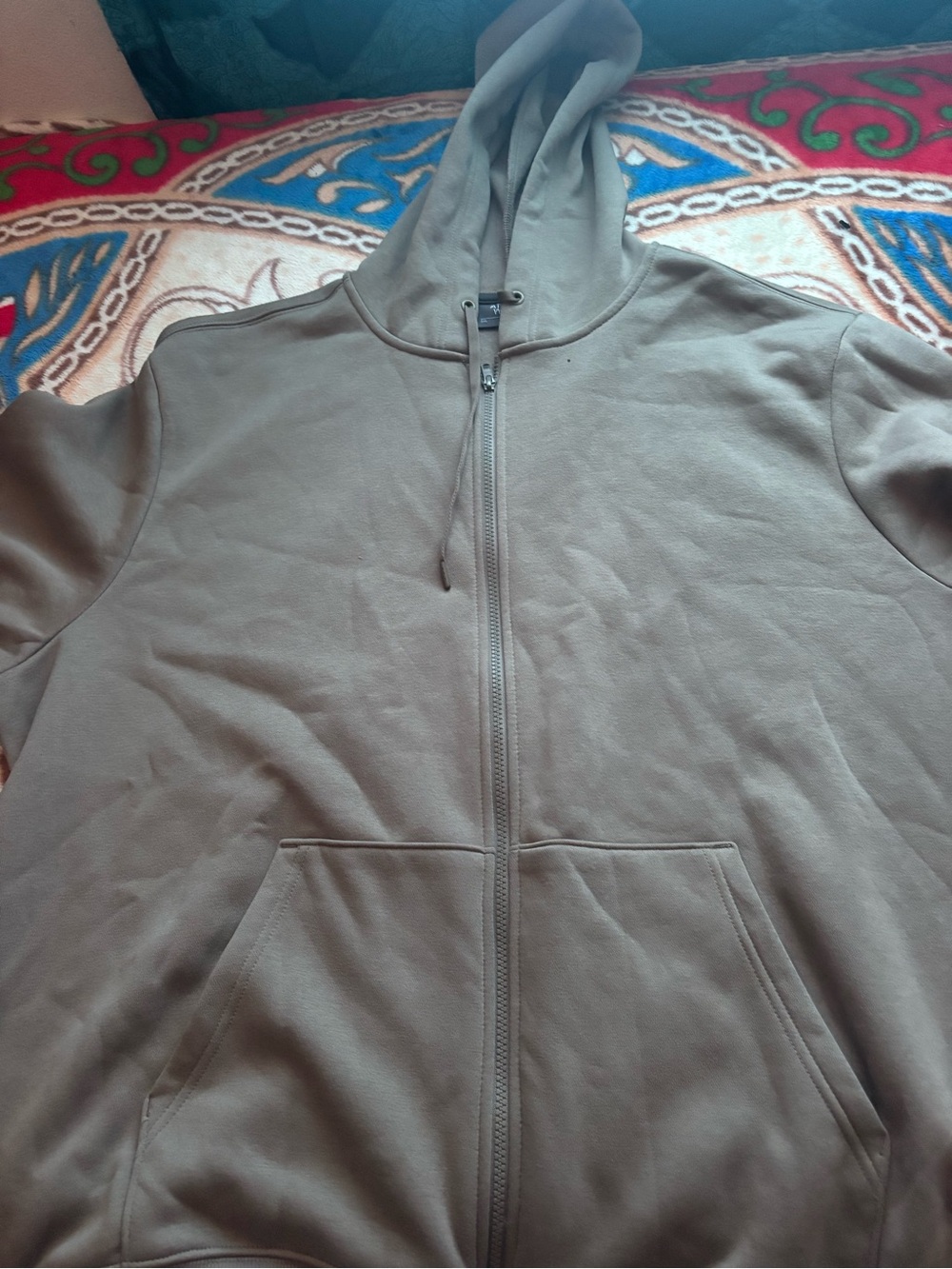 Olive Full-Zip Hoodie with Hood